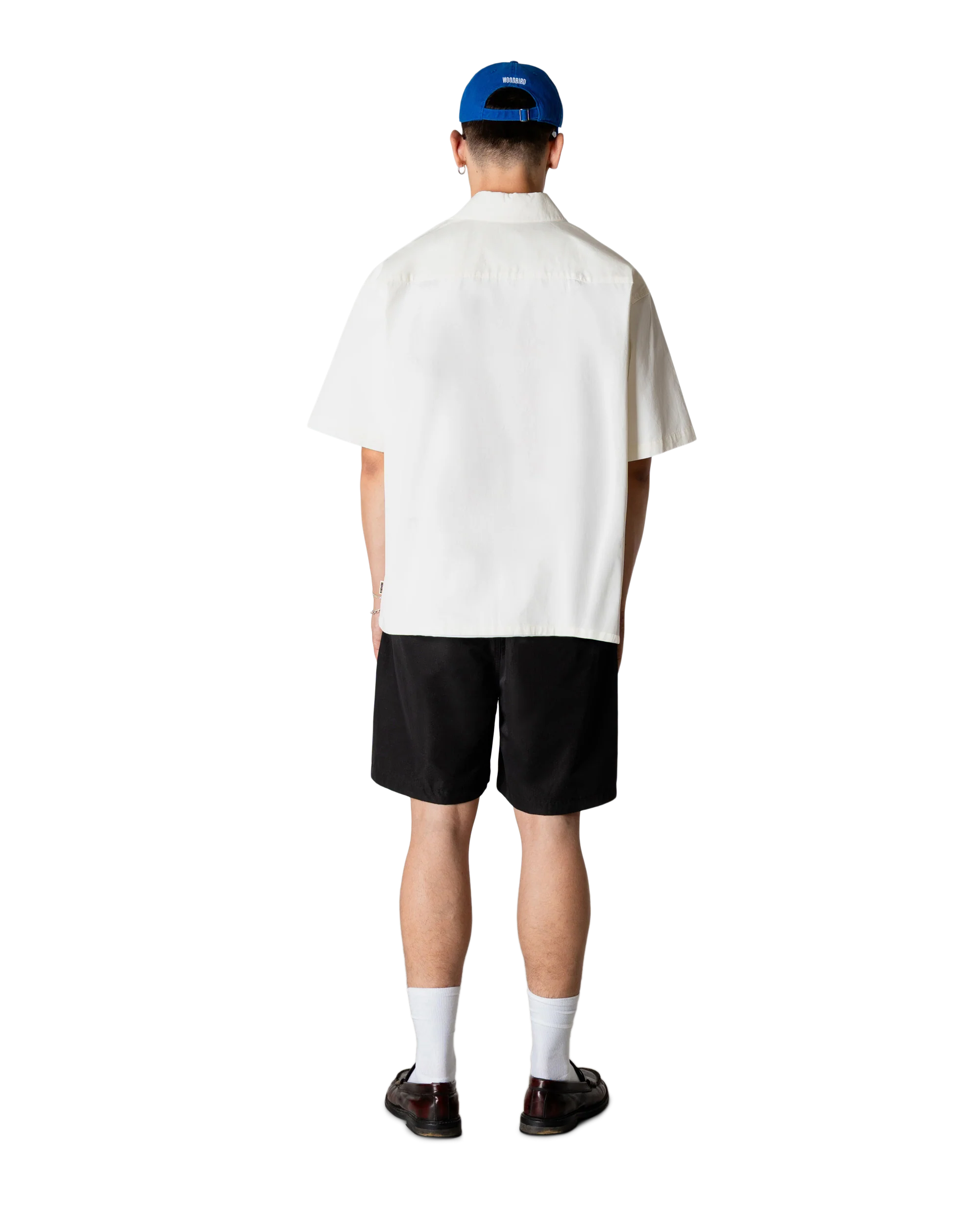 CAMICIA A MANICHE CORTE CARPE KOI IN COTONE OFF WHITE