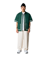 CAMICIA A MANICHE CORTE IN COTONE VERDE PINO