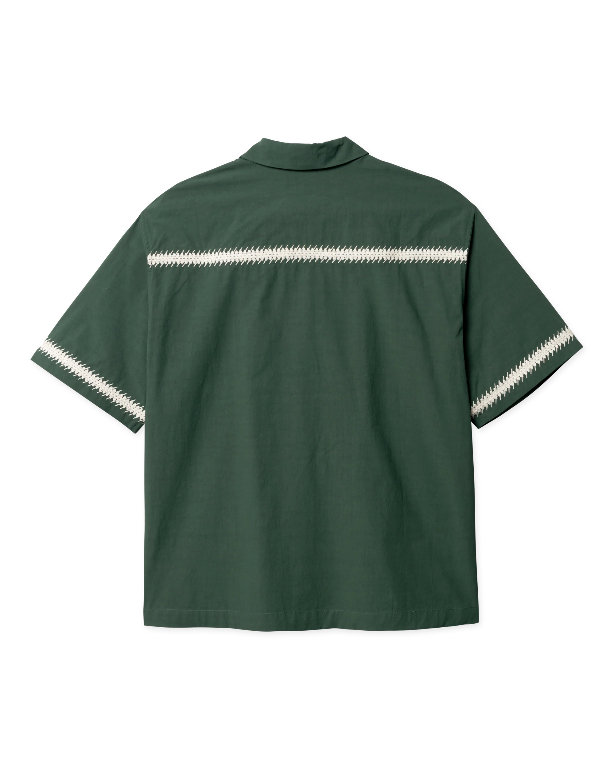 CAMICIA A MANICHE CORTE IN COTONE VERDE PINO