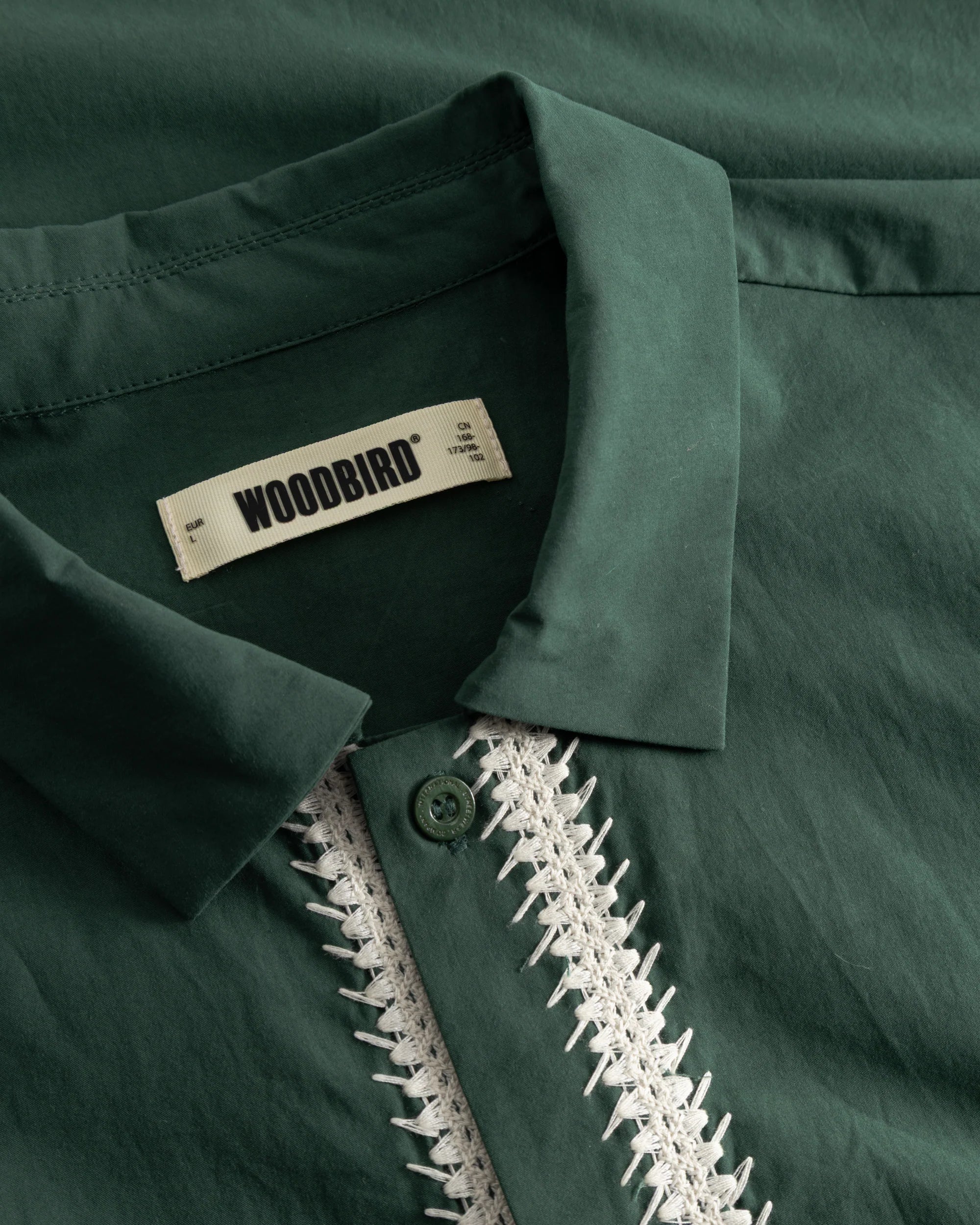 CAMICIA A MANICHE CORTE IN COTONE VERDE PINO