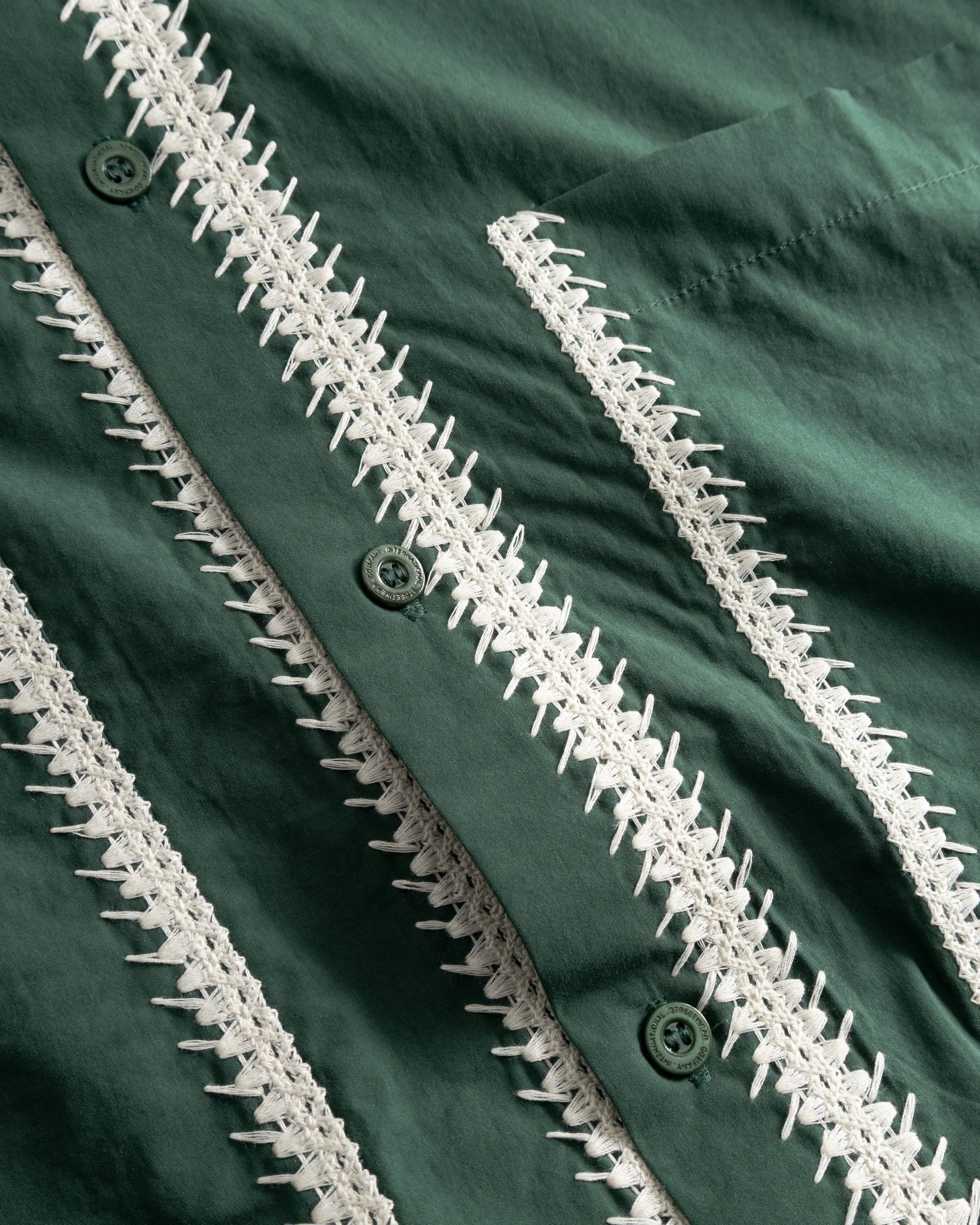 CAMICIA A MANICHE CORTE IN COTONE VERDE PINO