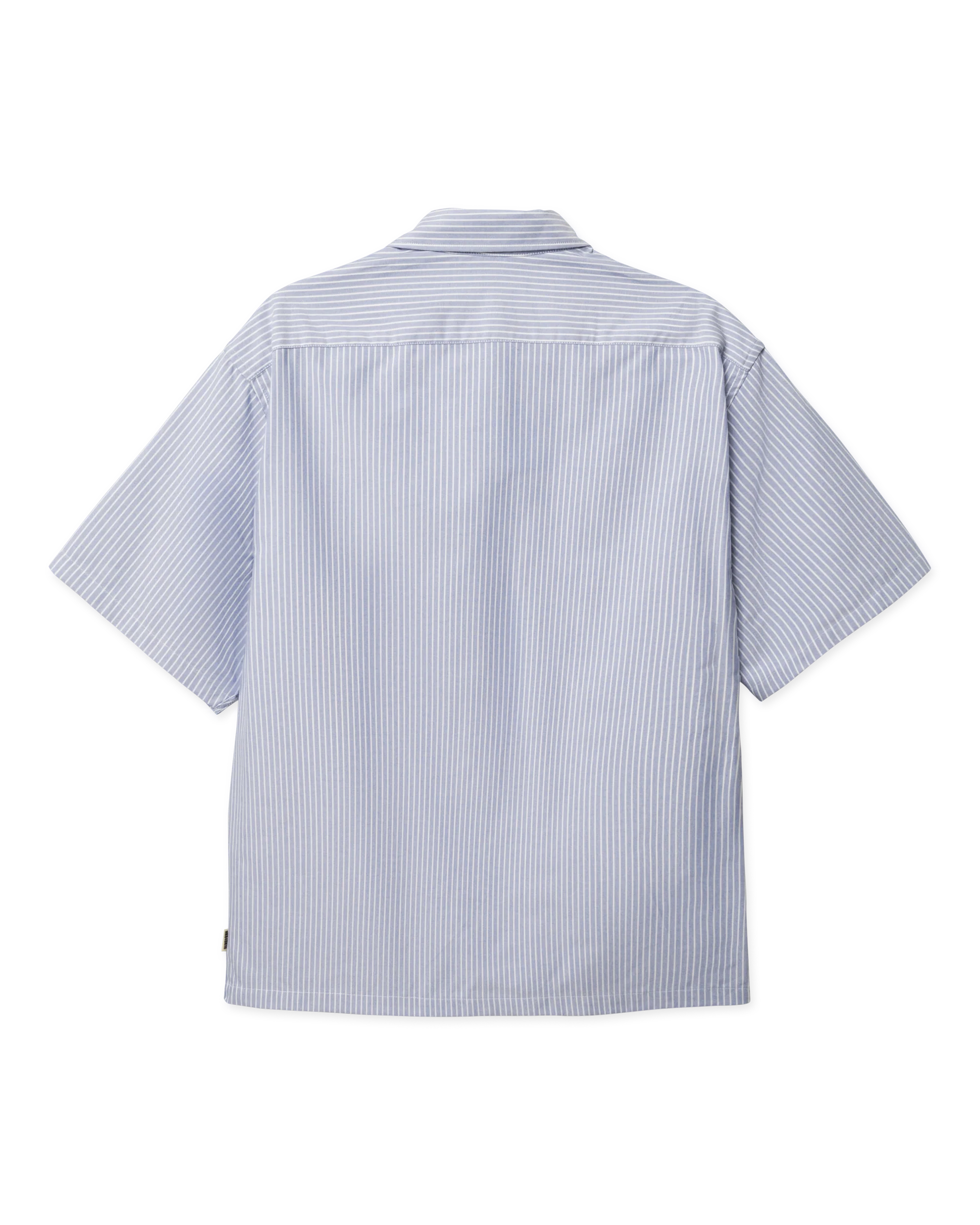 CAMICIA A MANICHE CORTE LOOSE FIT IN COTONE BLU CHIARO