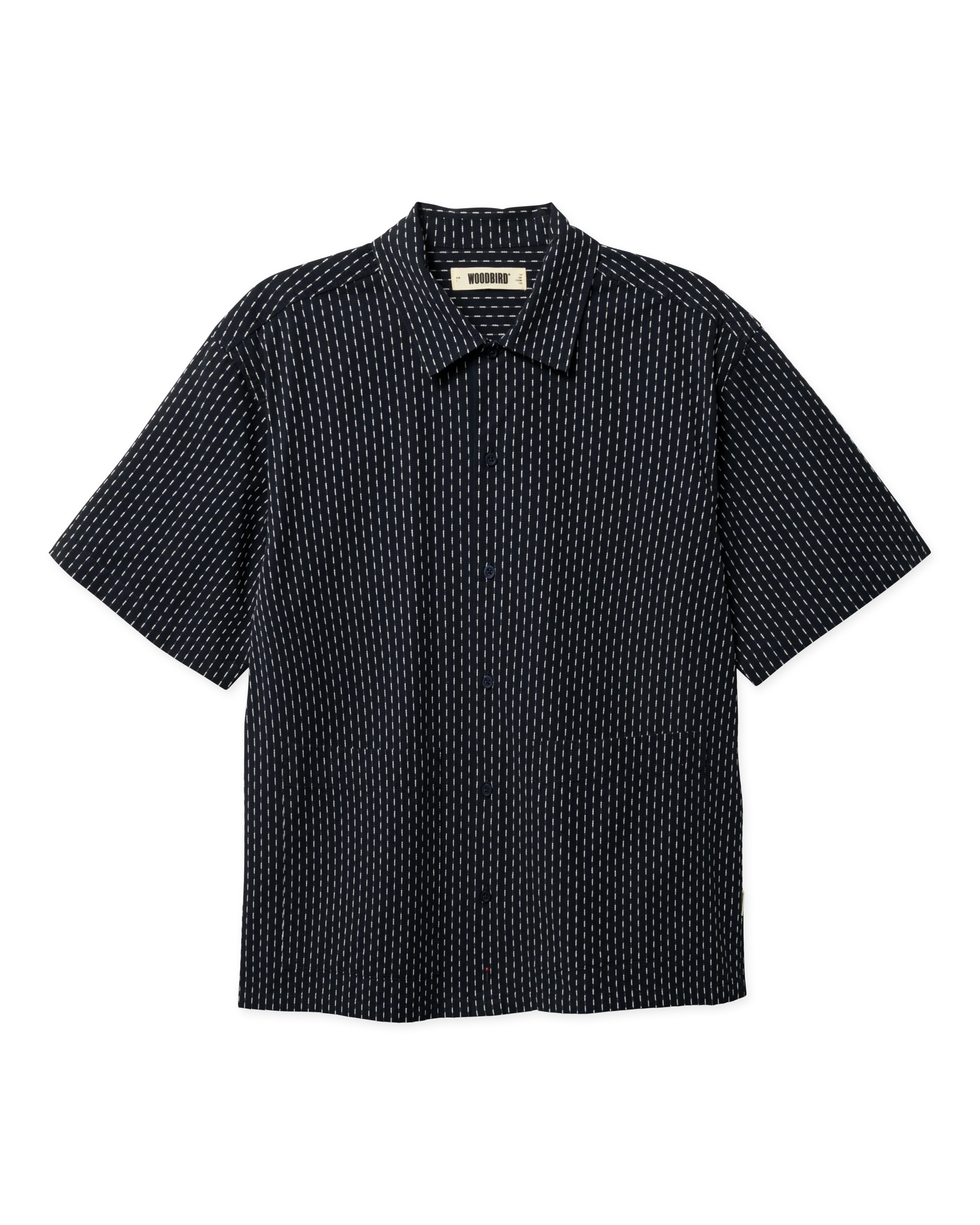 CAMICIA A MANICHE CORTE IN COTONE NAVY SCURO