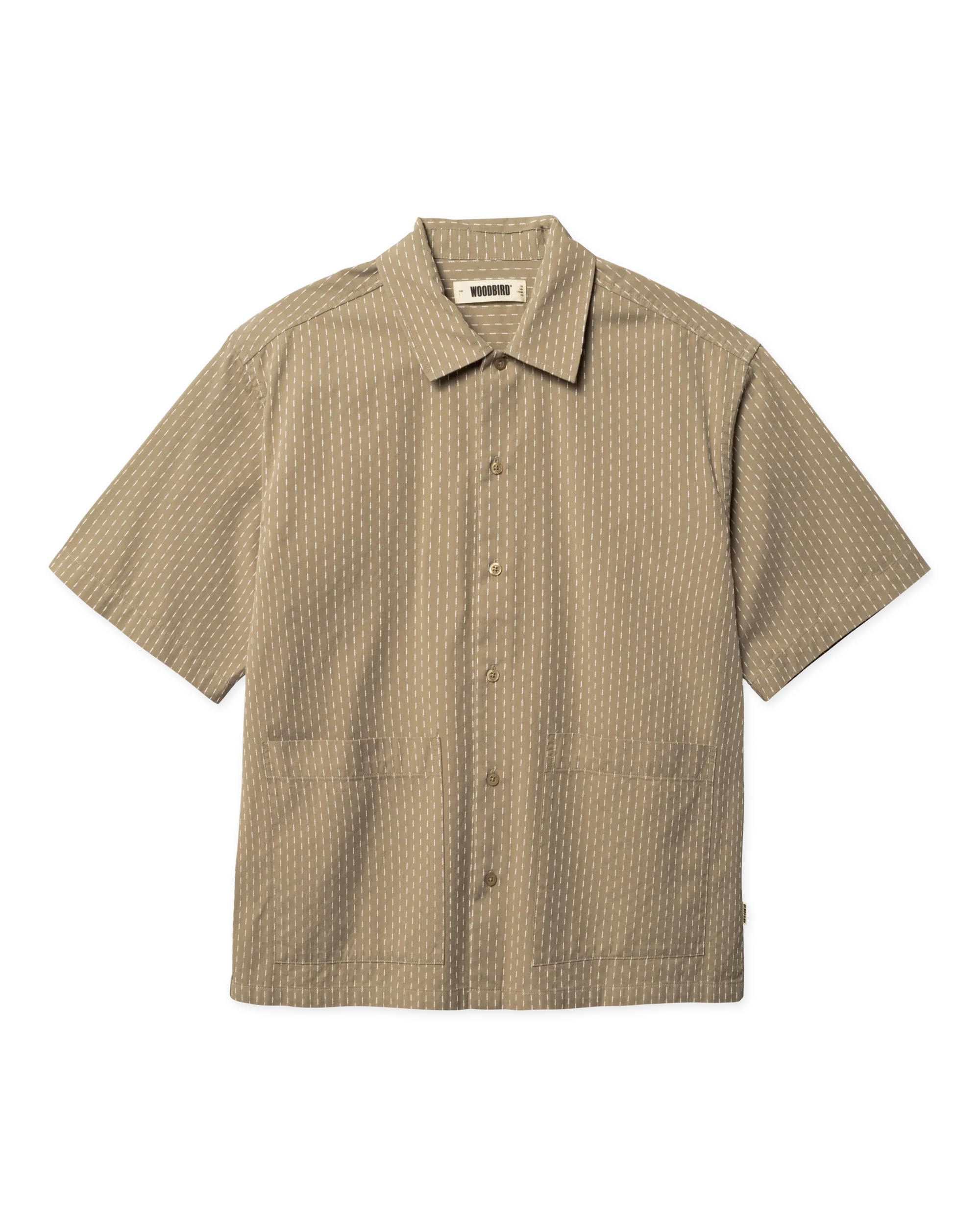CAMICIA A MANICHE CORTE IN COTONE STONE