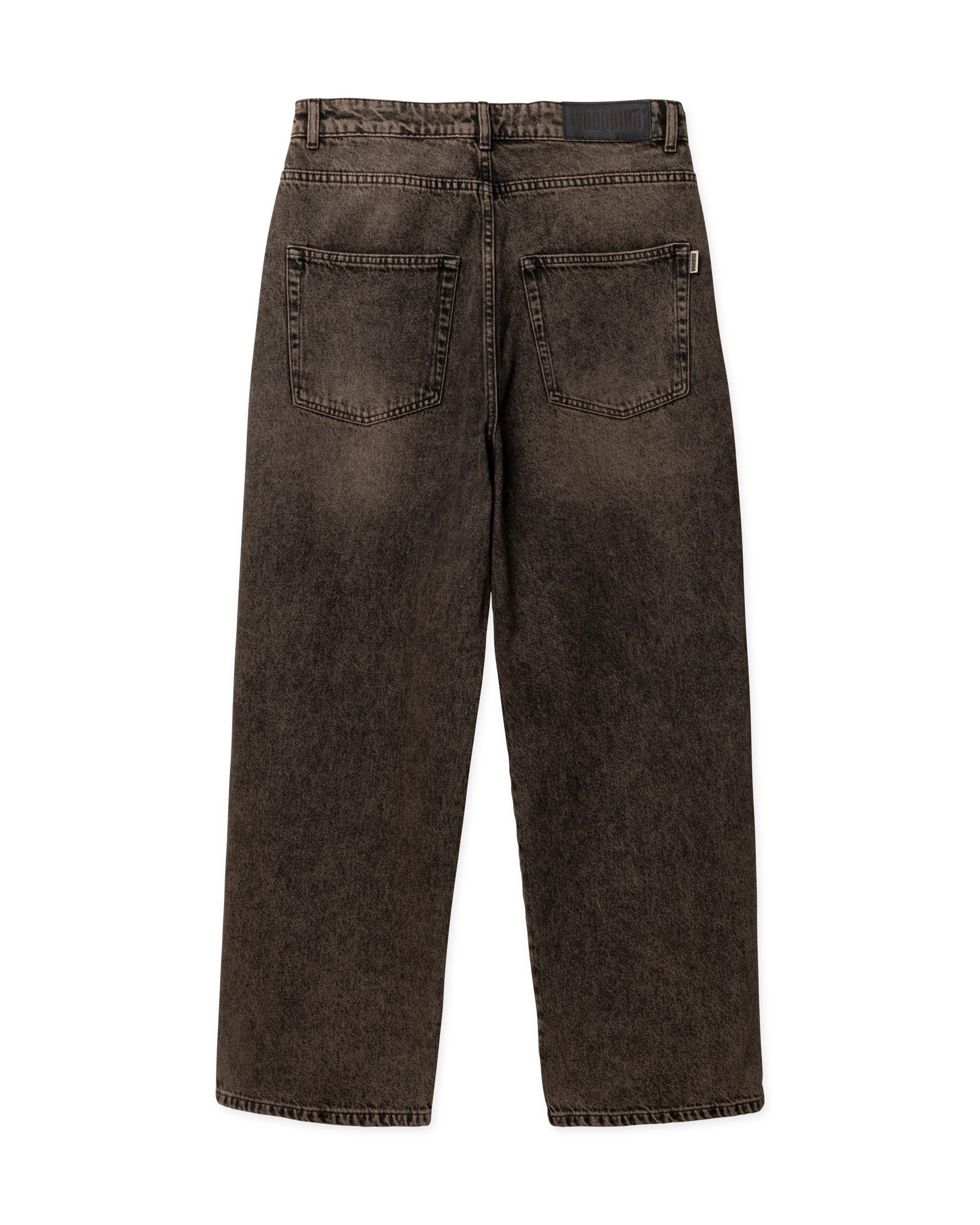 JEANS BAGGY FIT IN COTONE MARRONE WASHED