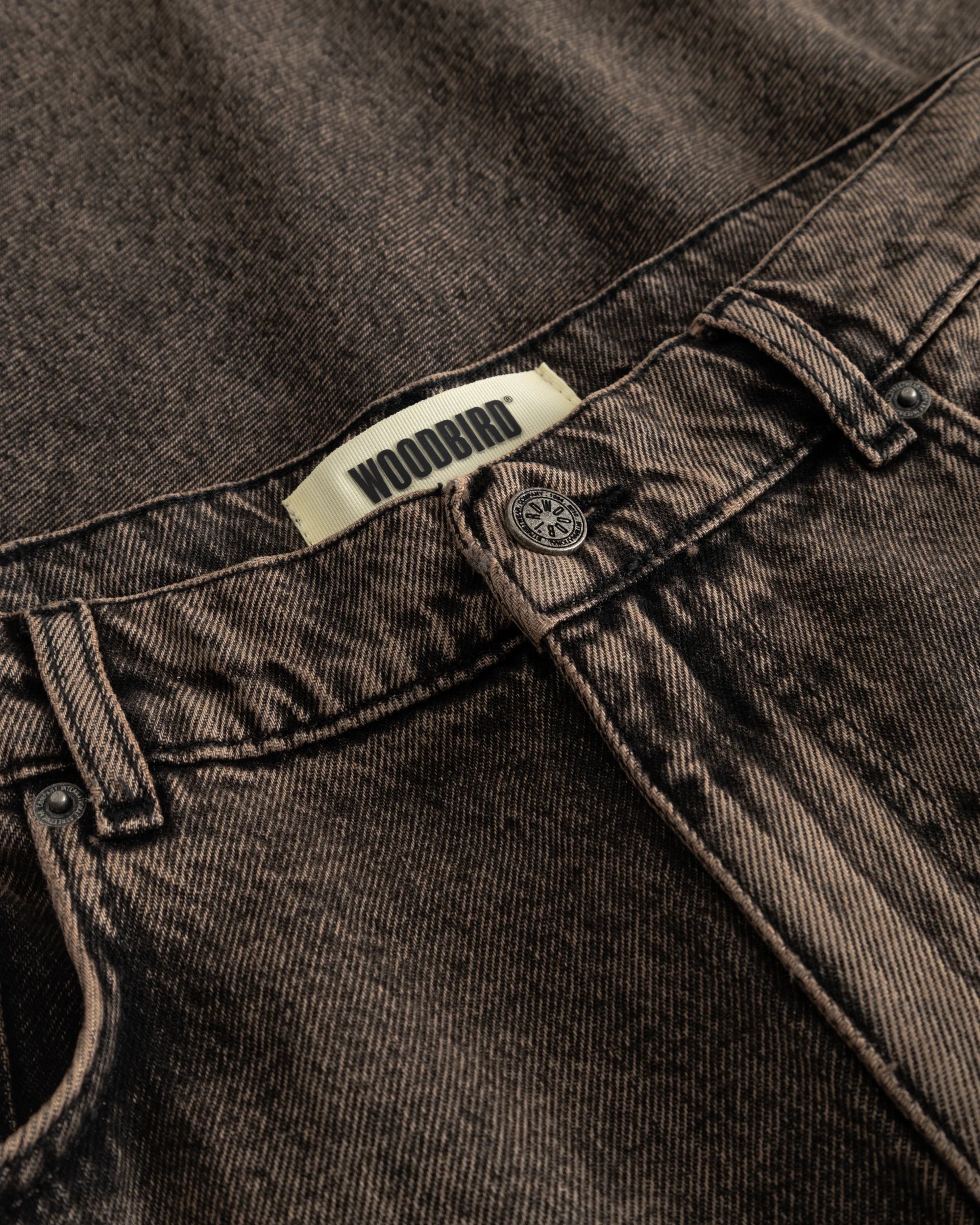 SHORTS BAGGY FIT IN COTONE MARRONE WASHED