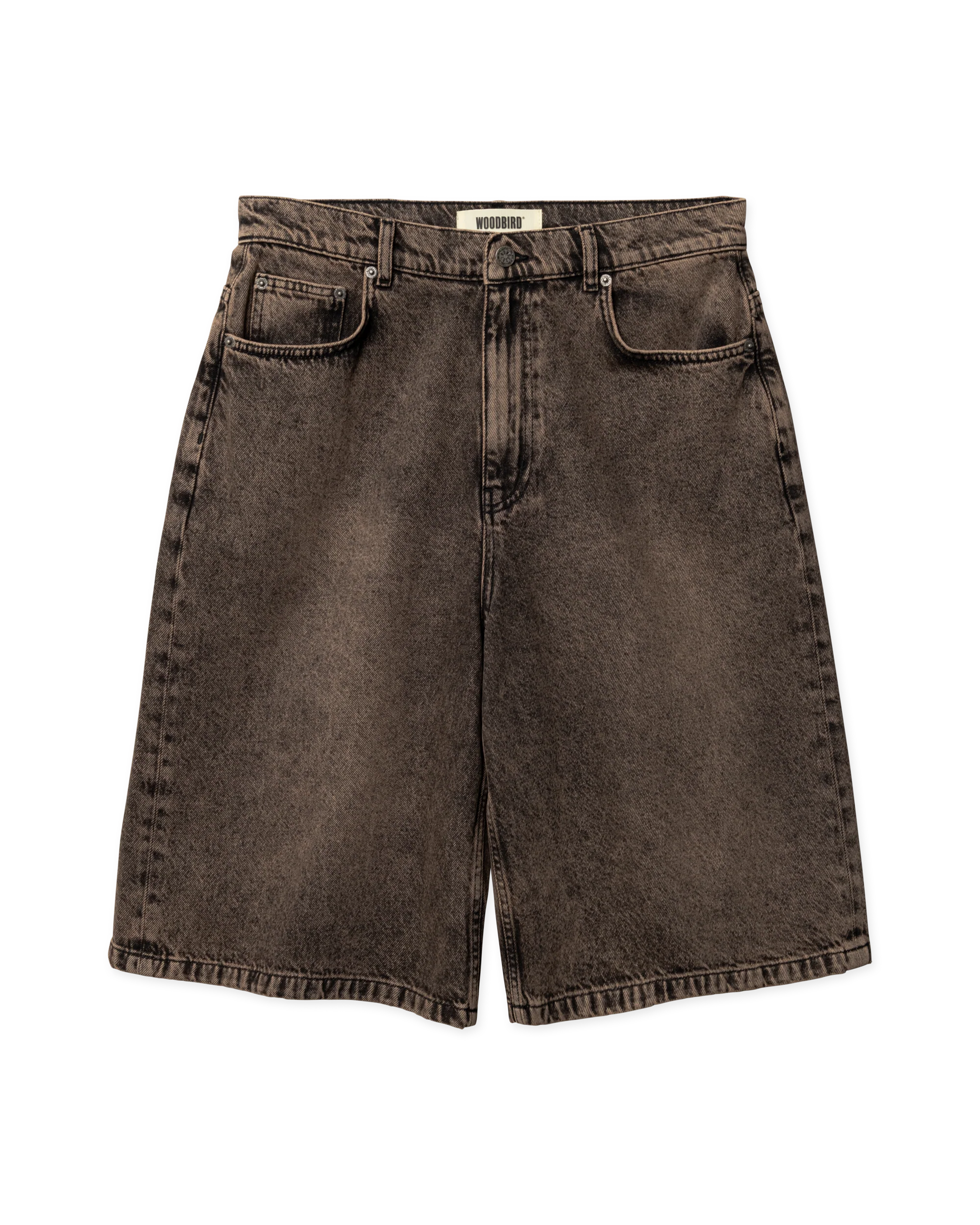 SHORTS BAGGY FIT IN COTONE MARRONE WASHED