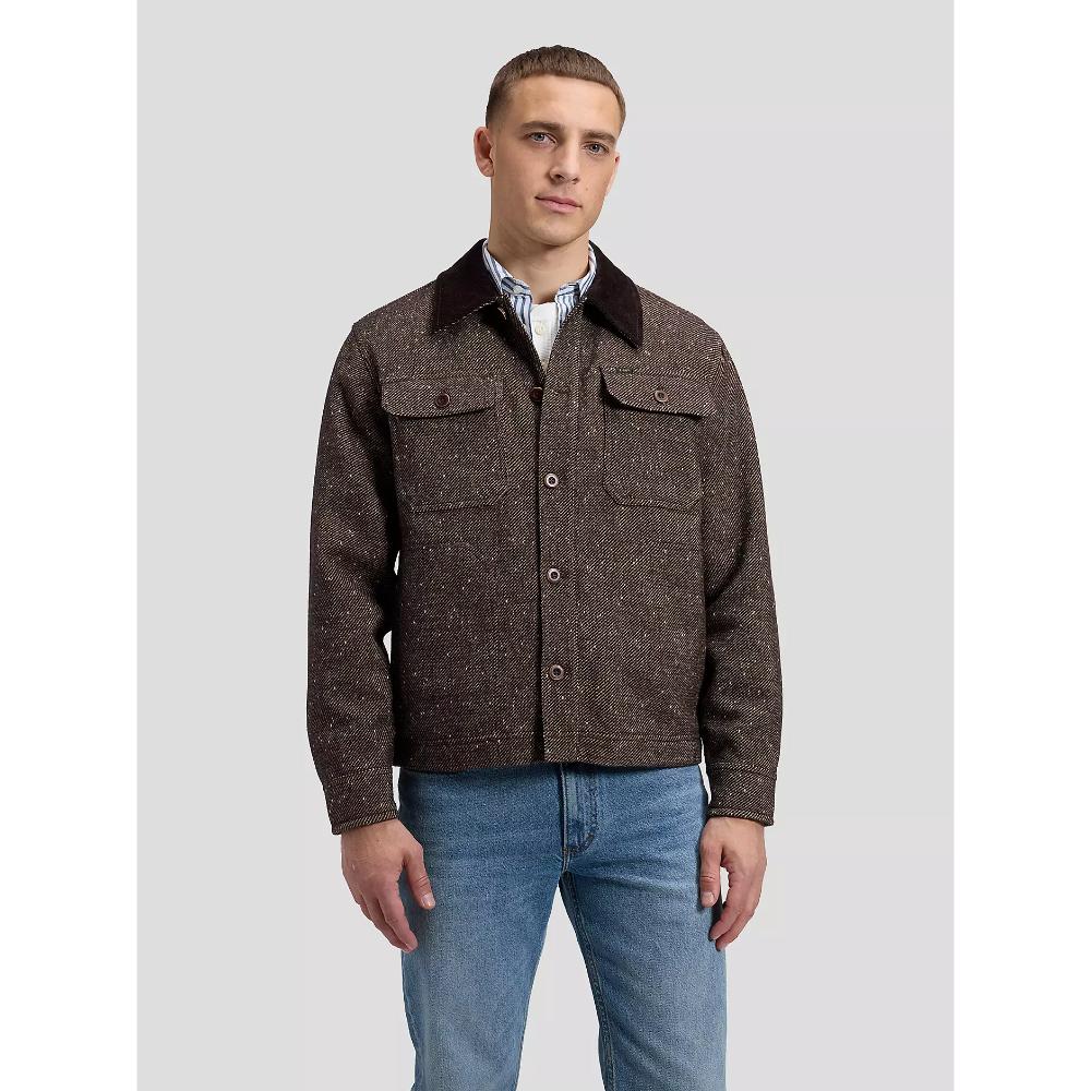 OVERSHIRT REGULAR FIT IN LANA CIOCCOLATO