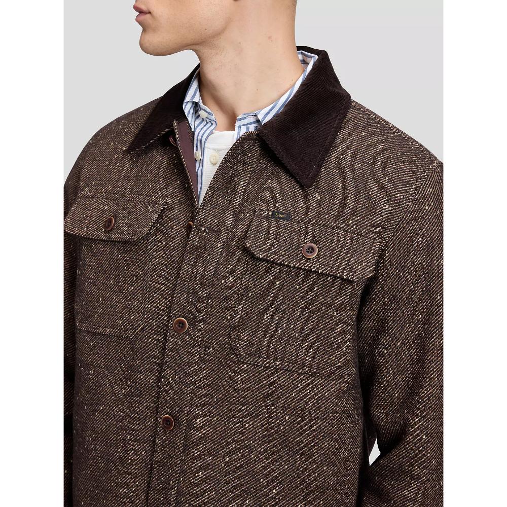 OVERSHIRT REGULAR FIT IN LANA CIOCCOLATO