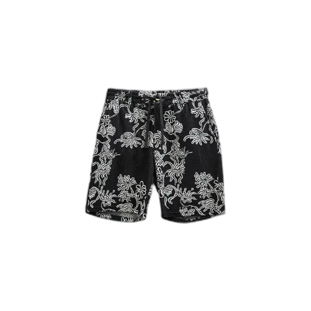 SHORTS FLOREALI IN COTONE NERO