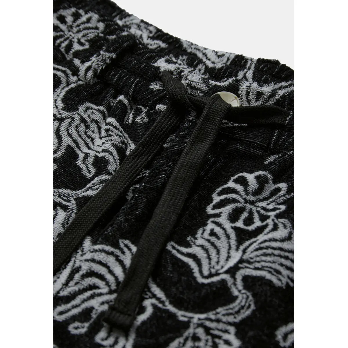 SHORTS FLOREALI IN COTONE NERO