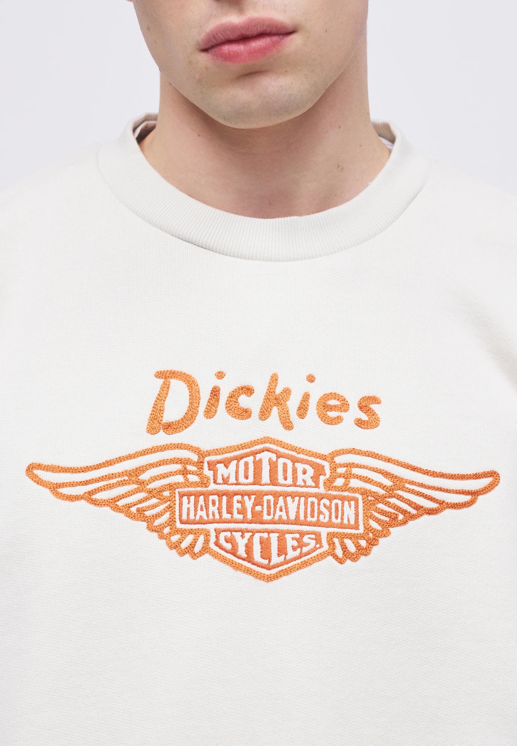 FELPA DICKIES X HARLEY DAVIDSON IN COTONE BONE