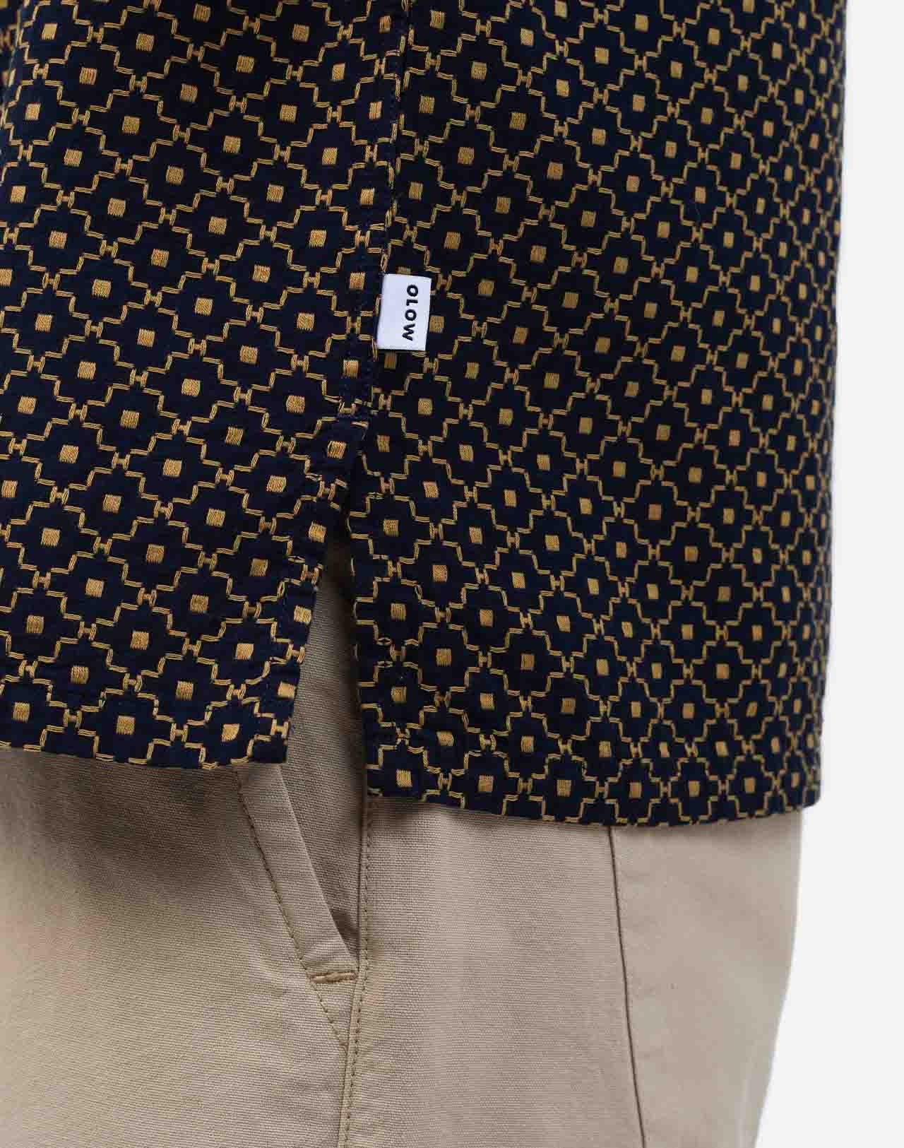 CAMICIA A MANICHE CORTE ALOHA NEZA NERA E ORO