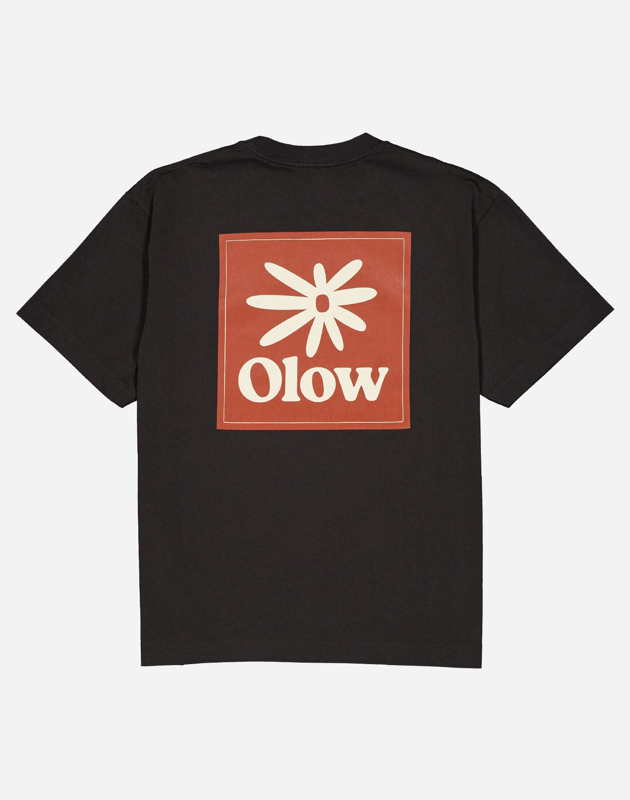 T-SHIRT FLOWER IN COTONE NERO CARBONE