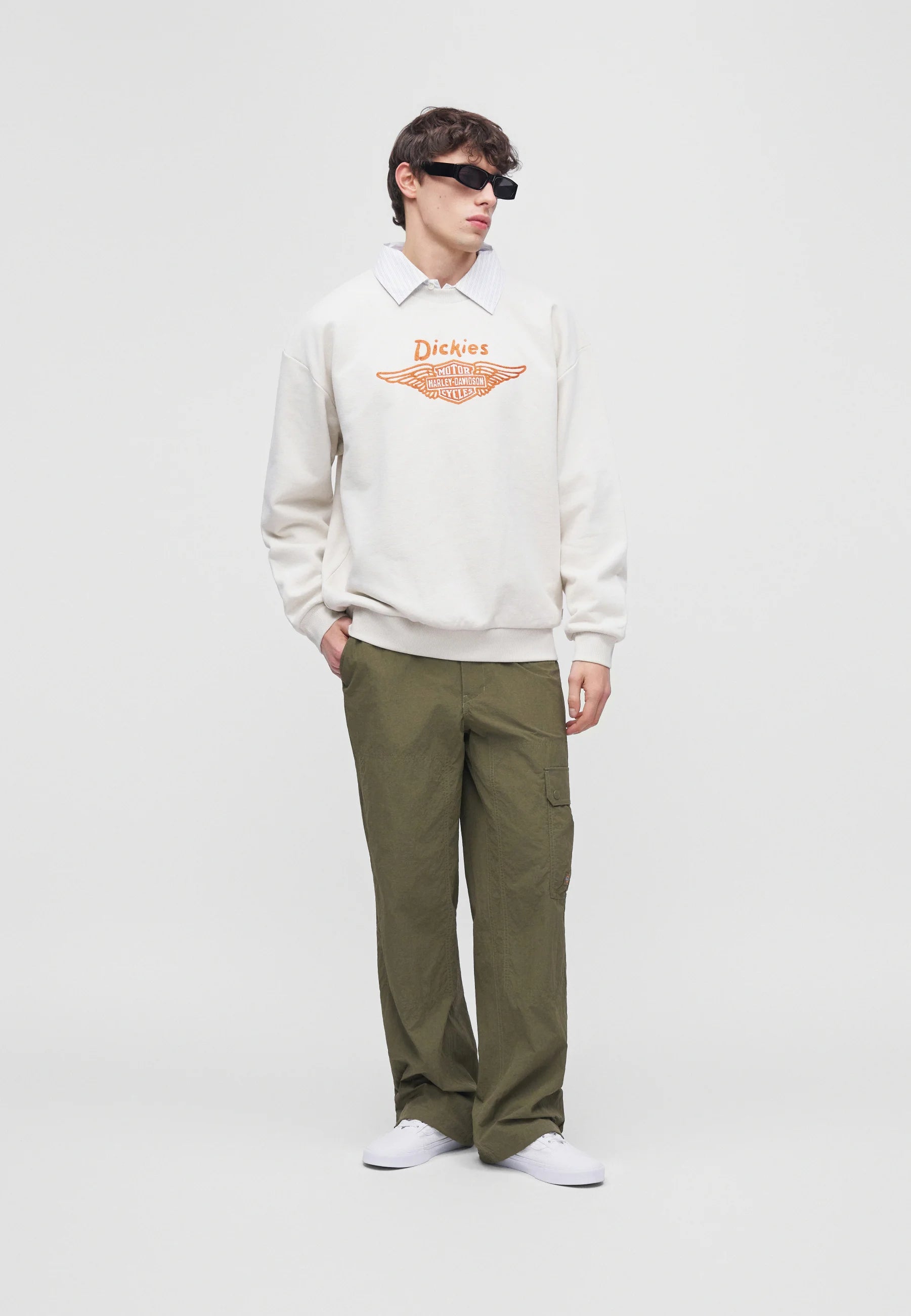 FELPA DICKIES X HARLEY DAVIDSON IN COTONE BONE