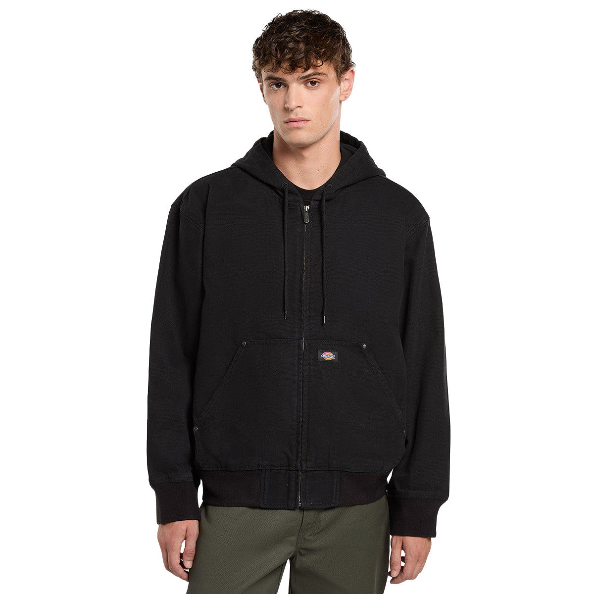 GIACCA BOMBER CON CAPPUCCIO IN COTONE NERO