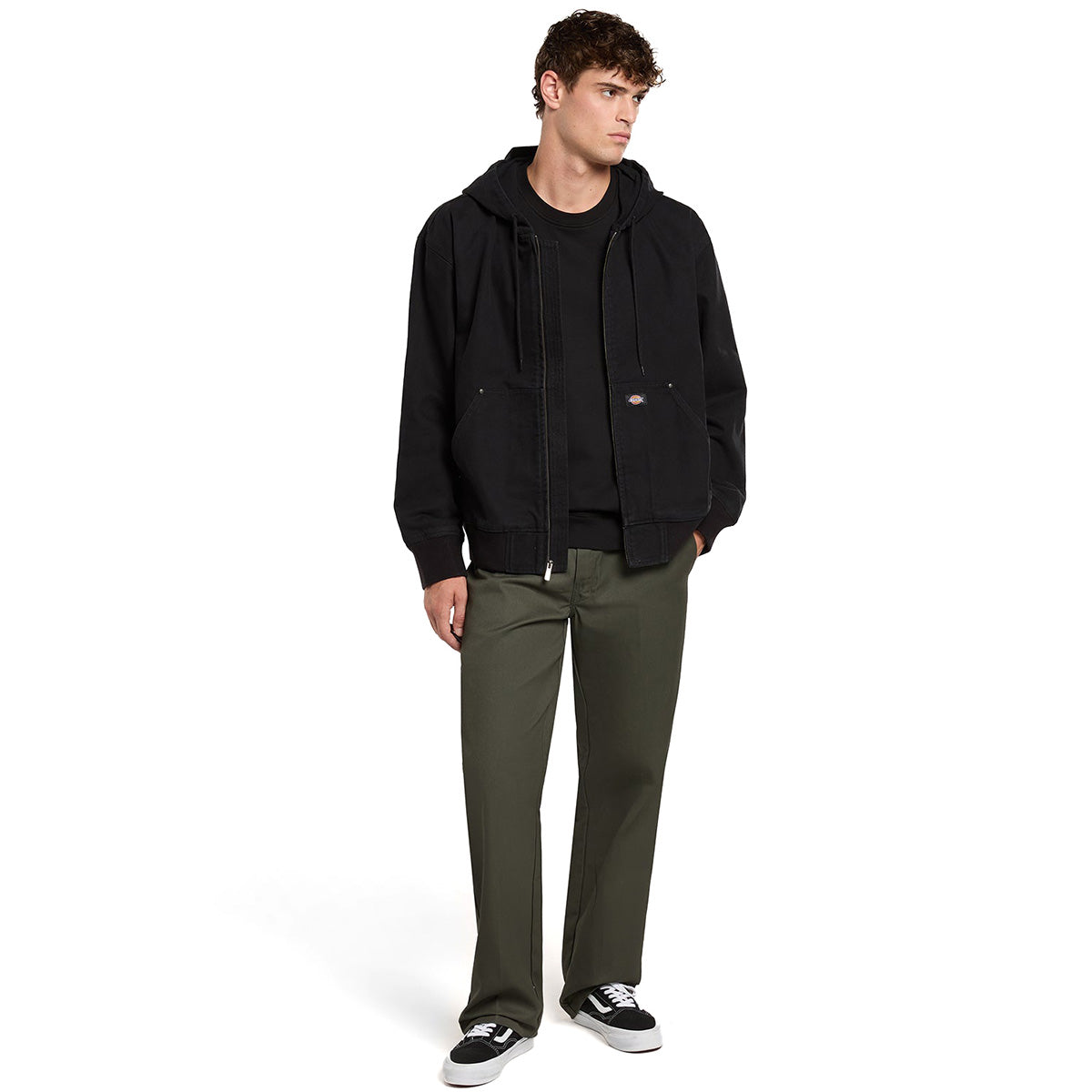 GIACCA BOMBER CON CAPPUCCIO IN COTONE NERO