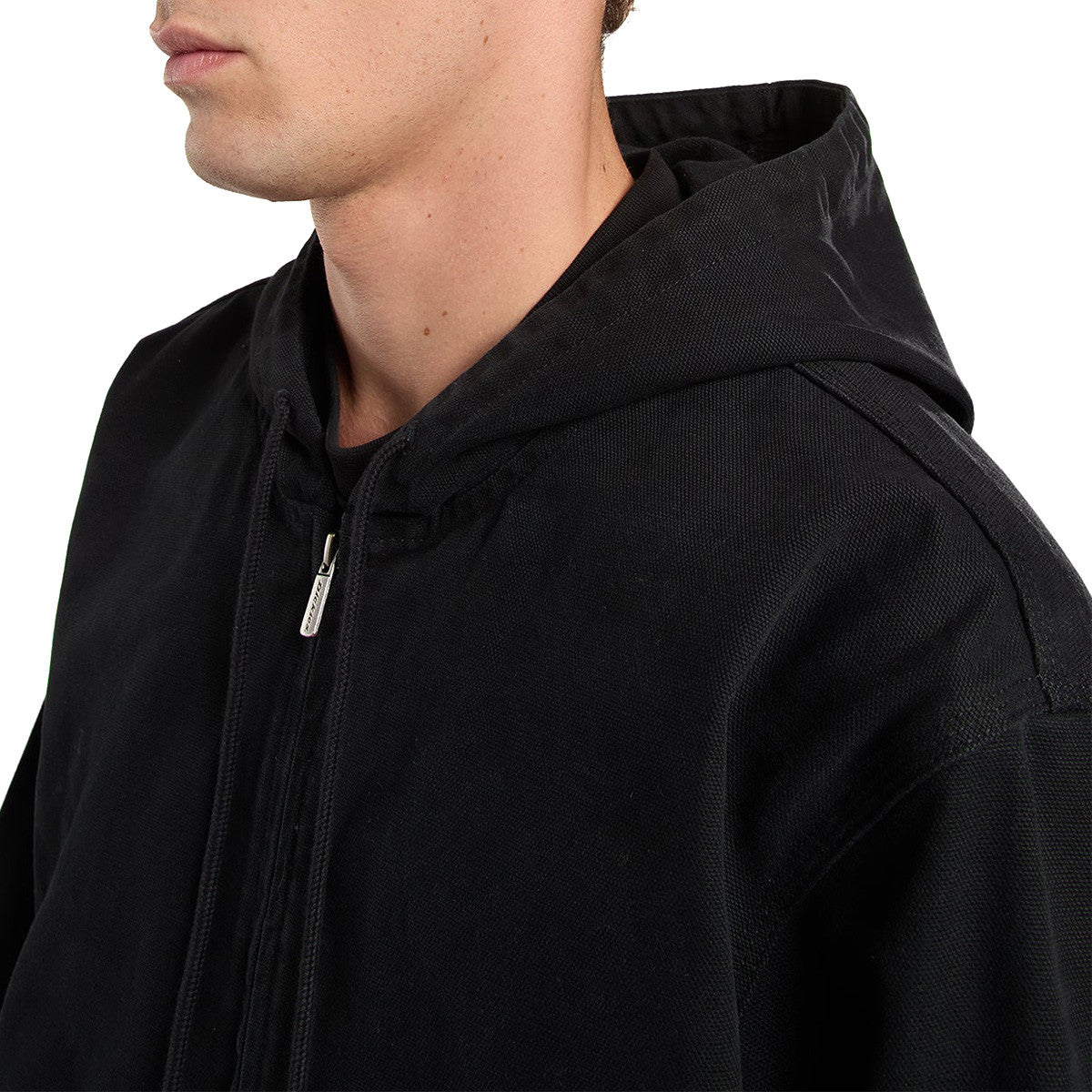 GIACCA BOMBER CON CAPPUCCIO IN COTONE NERO