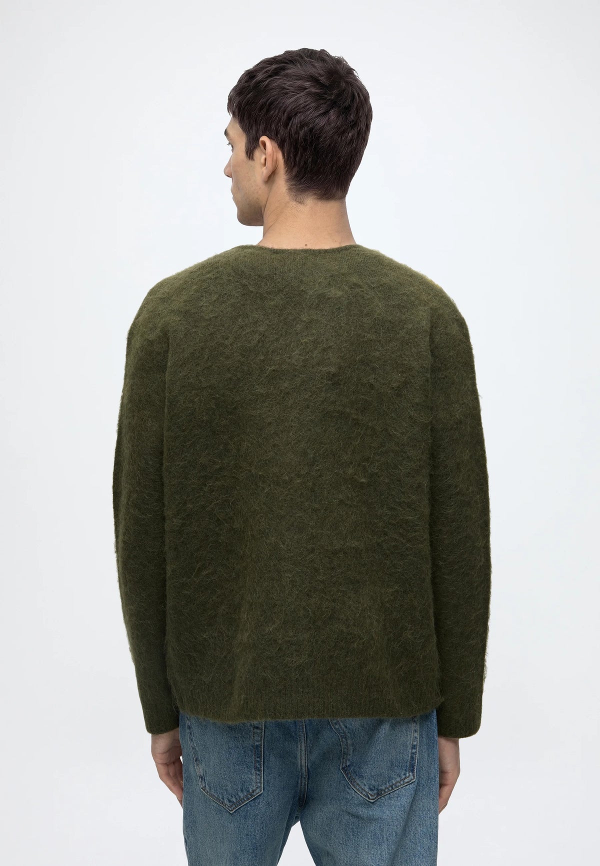 CARDIGAN A BLOCCHI IN MAGLIA VERDE