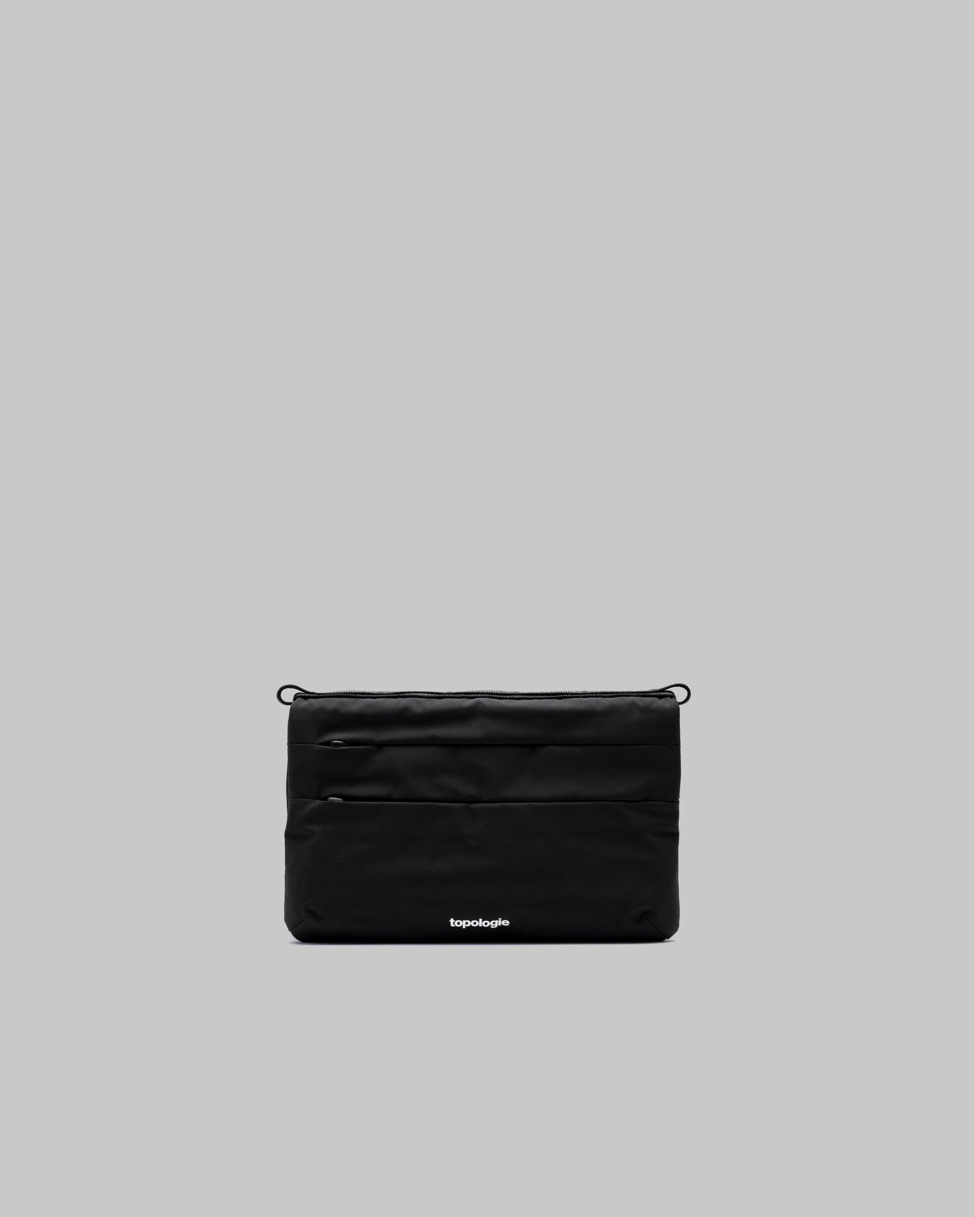 FLAT SACOCHE PICCOLA NERO TECH SATEEN
