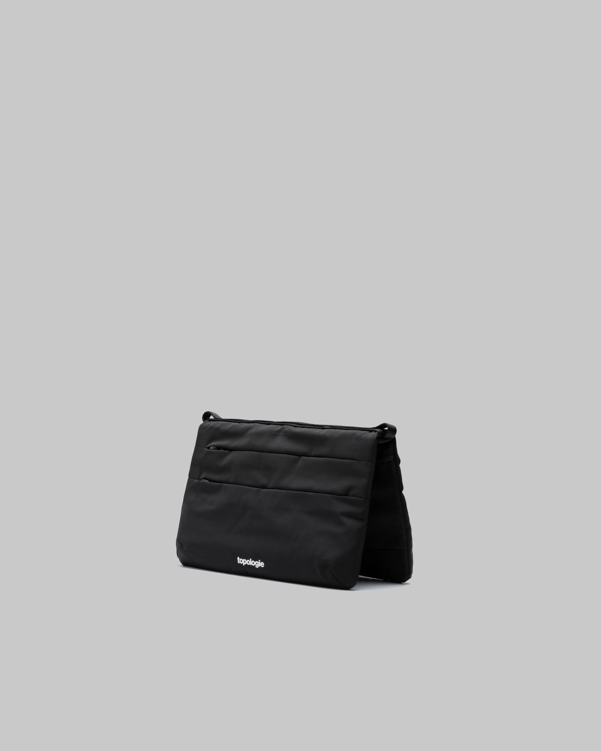 FLAT SACOCHE PICCOLA NERO TECH SATEEN