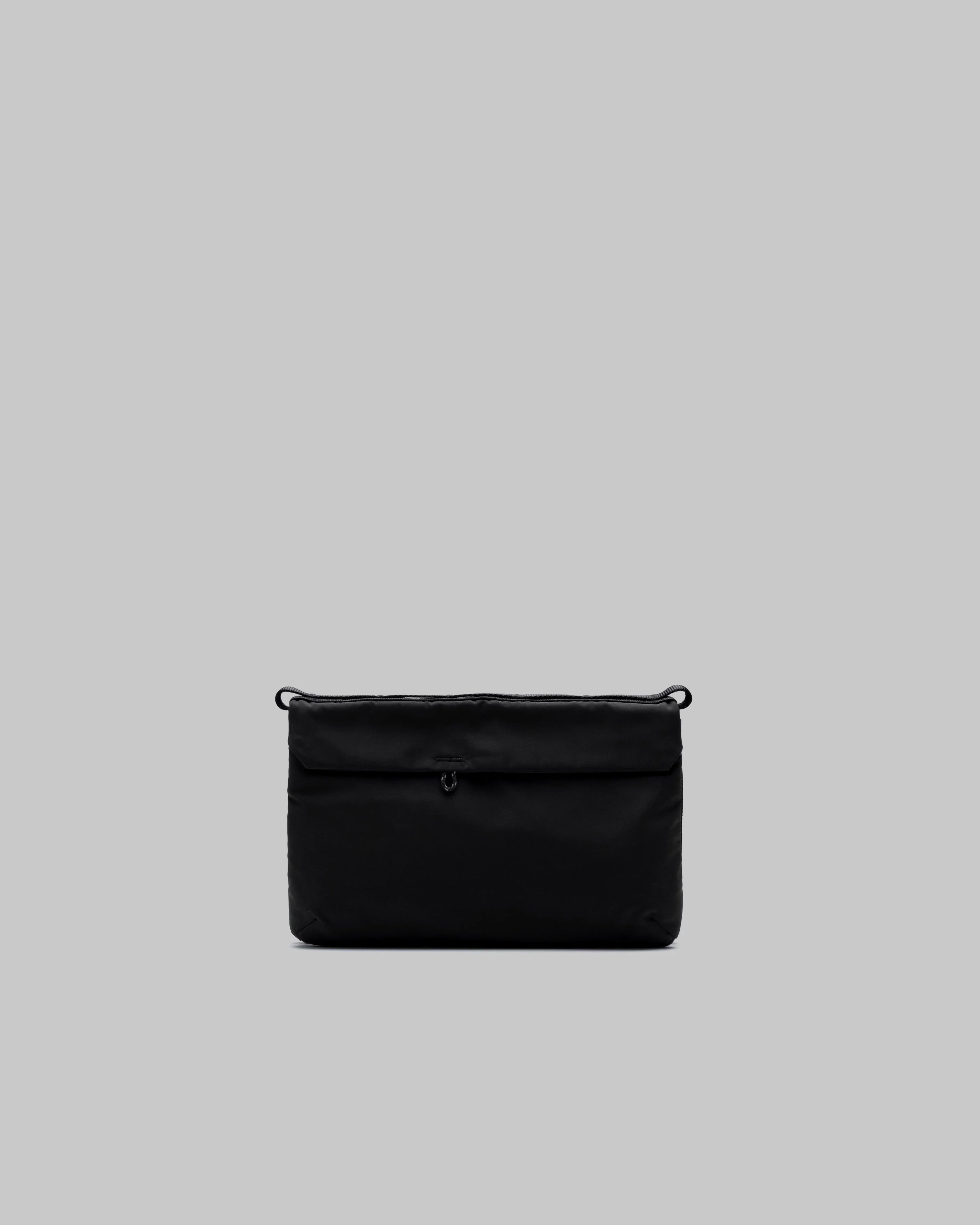 FLAT SACOCHE PICCOLA NERO TECH SATEEN