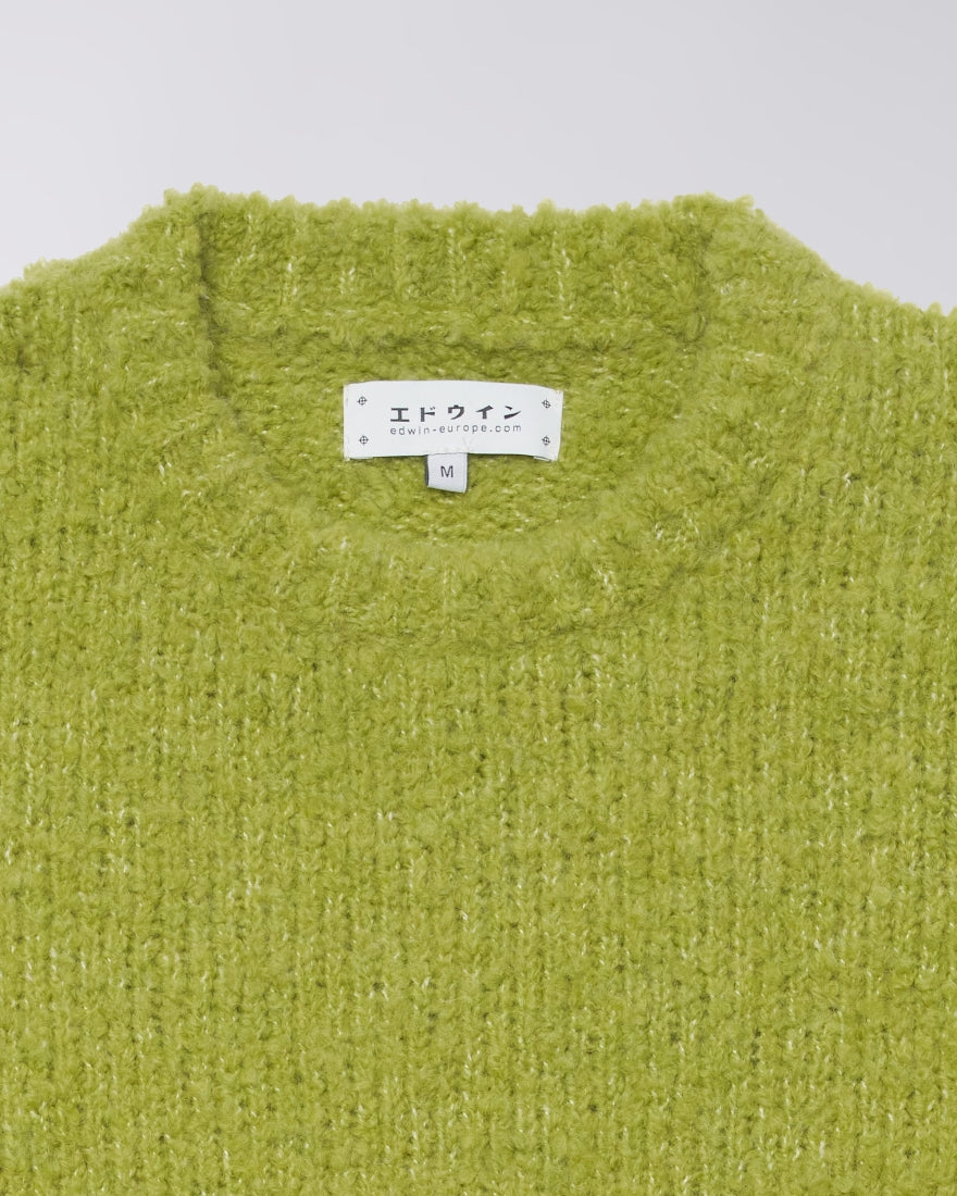 MAGLIONE BOXY FIT IN JERSEY VERDE LIMONE