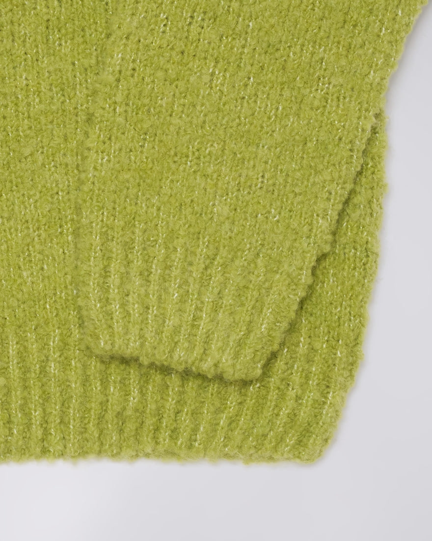 MAGLIONE BOXY FIT IN JERSEY VERDE LIMONE