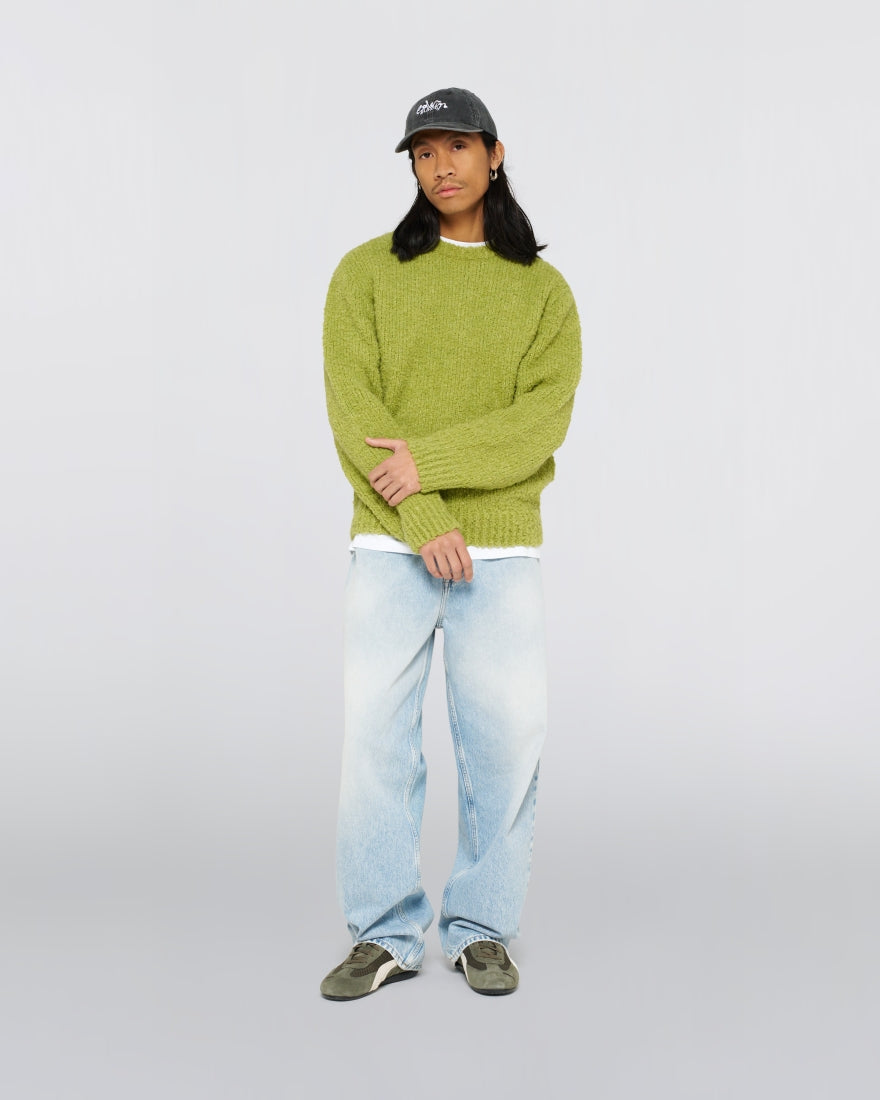 MAGLIONE BOXY FIT IN JERSEY VERDE LIMONE