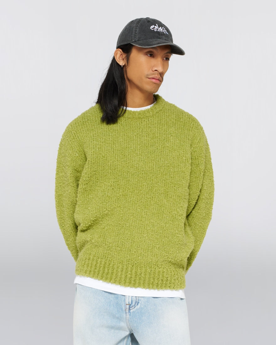 MAGLIONE BOXY FIT IN JERSEY VERDE LIMONE