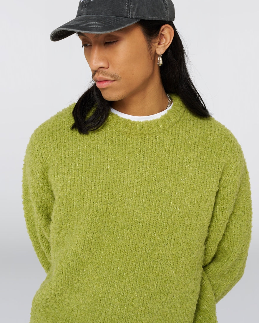 MAGLIONE BOXY FIT IN JERSEY VERDE LIMONE