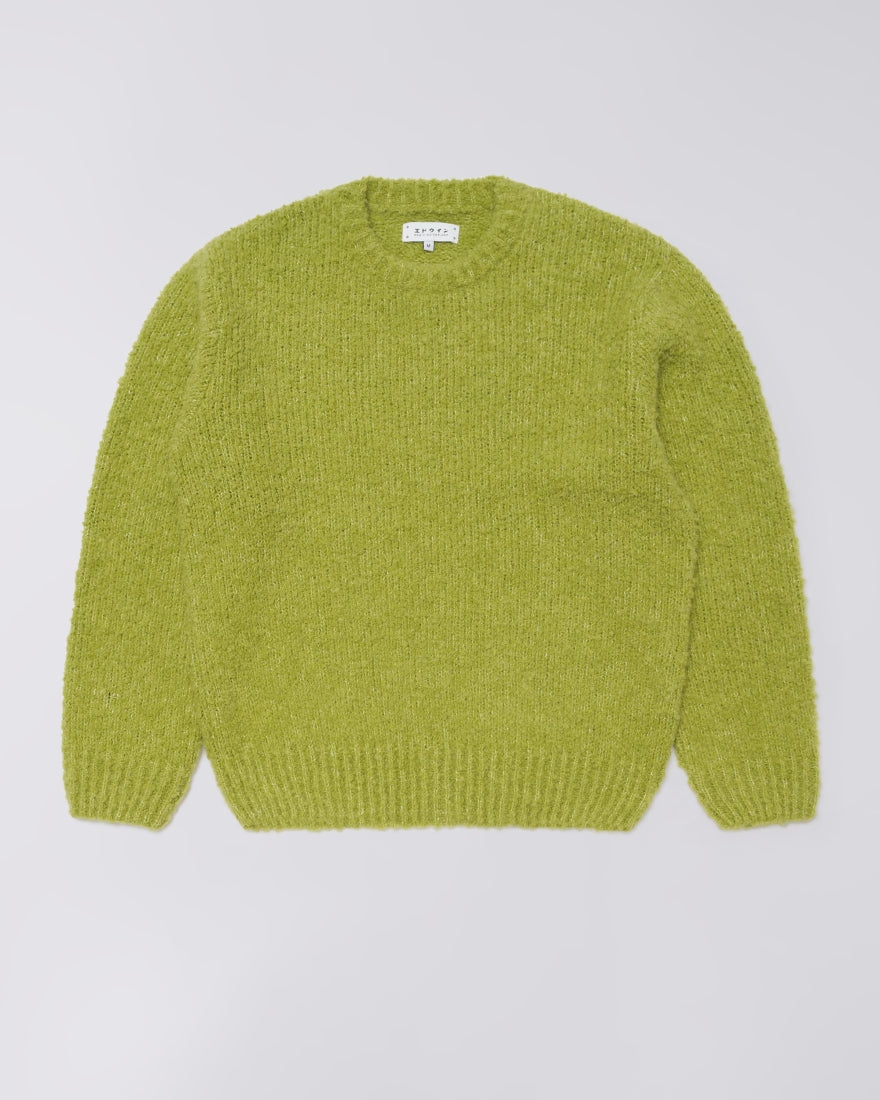 MAGLIONE BOXY FIT IN JERSEY VERDE LIMONE