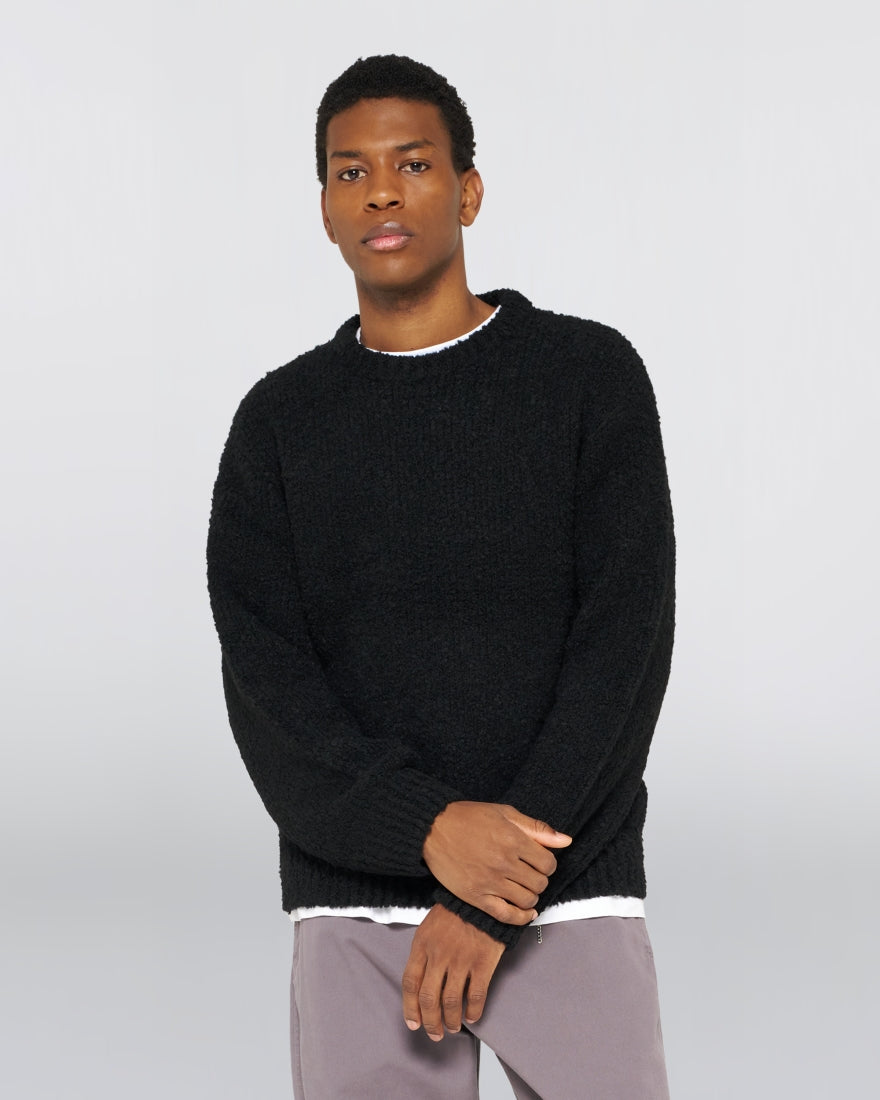 MAGLIONE BOXY FIT IN JERSEY NERO