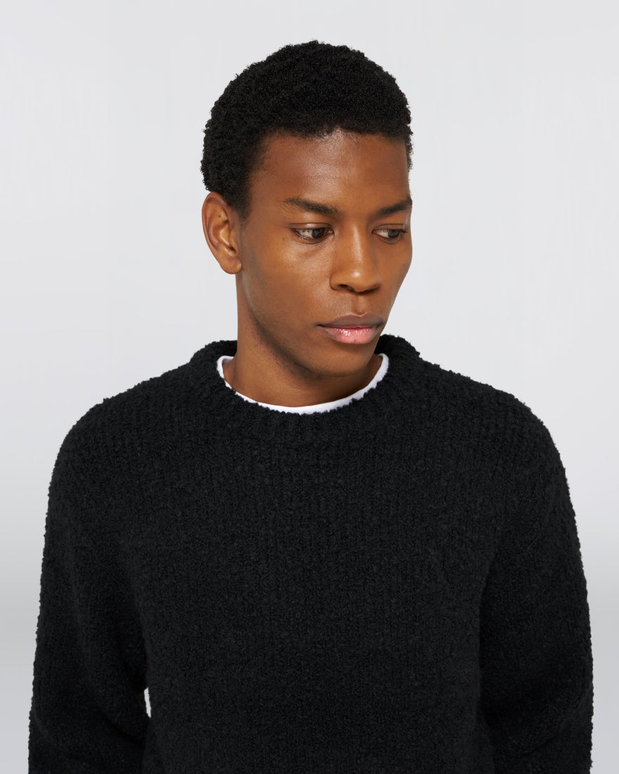 MAGLIONE BOXY FIT IN JERSEY NERO