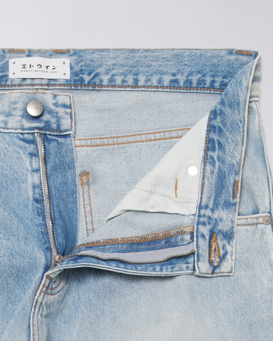 JEANS RELAXED FIT IN COTONE AZZURRO WASH