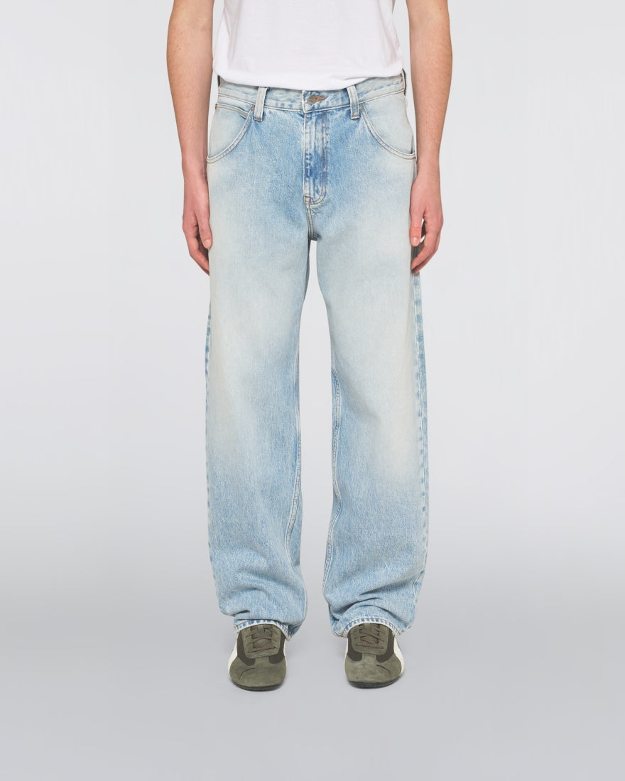 JEANS RELAXED FIT IN COTONE AZZURRO WASH