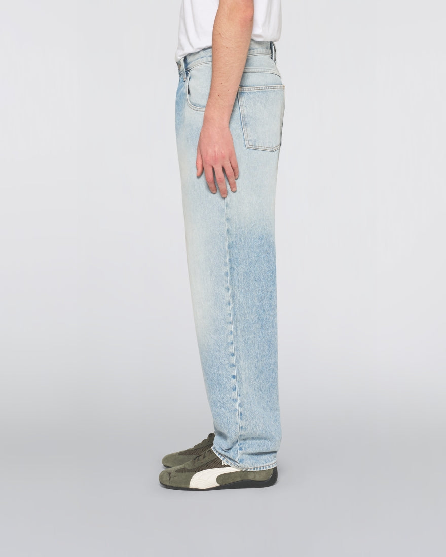 JEANS RELAXED FIT IN COTONE AZZURRO WASH