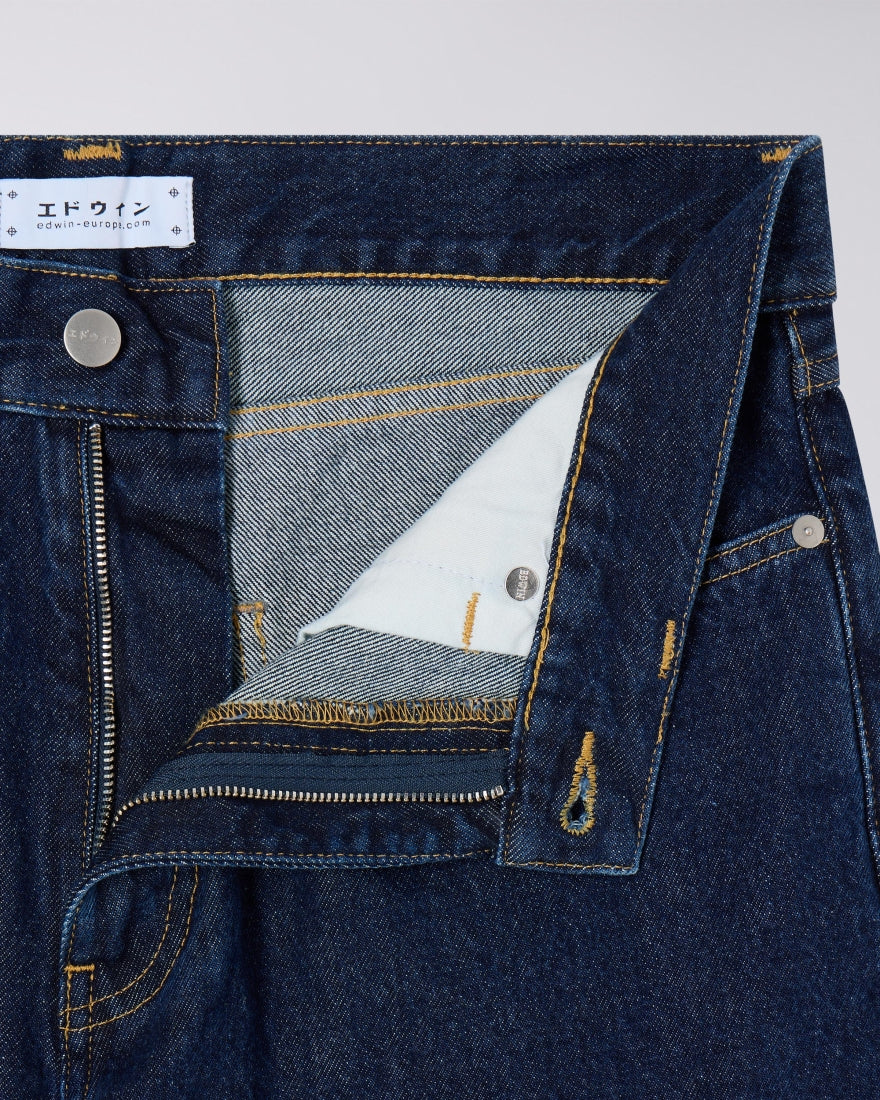JEANS TAPERED FIT IN COTONE BLU SCURO
