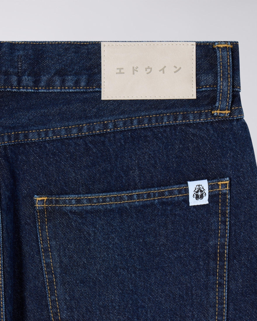 JEANS TAPERED FIT IN COTONE BLU SCURO