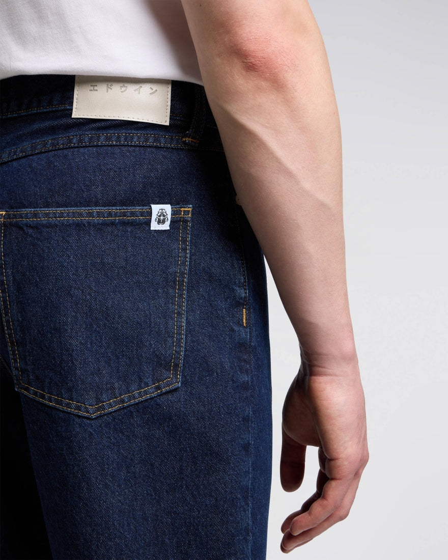 JEANS TAPERED FIT IN COTONE BLU SCURO
