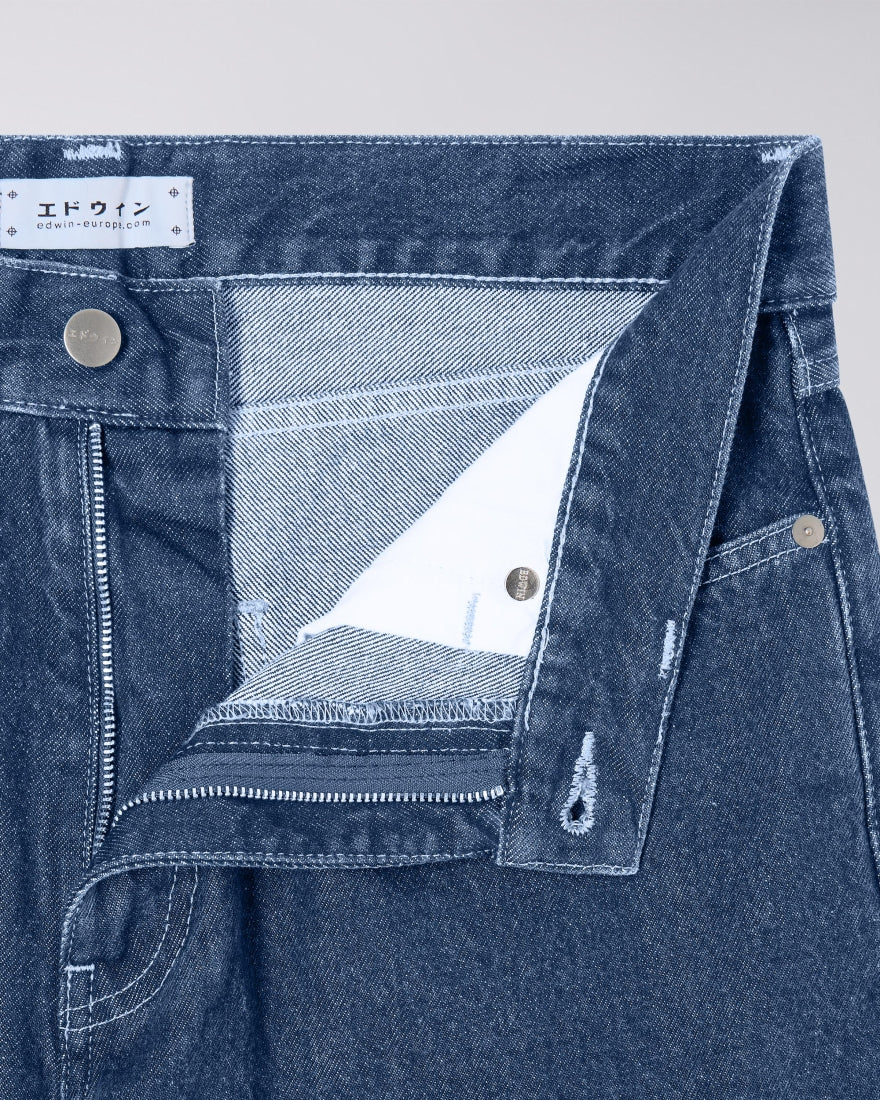 JEANS TAPERED FIT IN COTONE BLU MEDIO