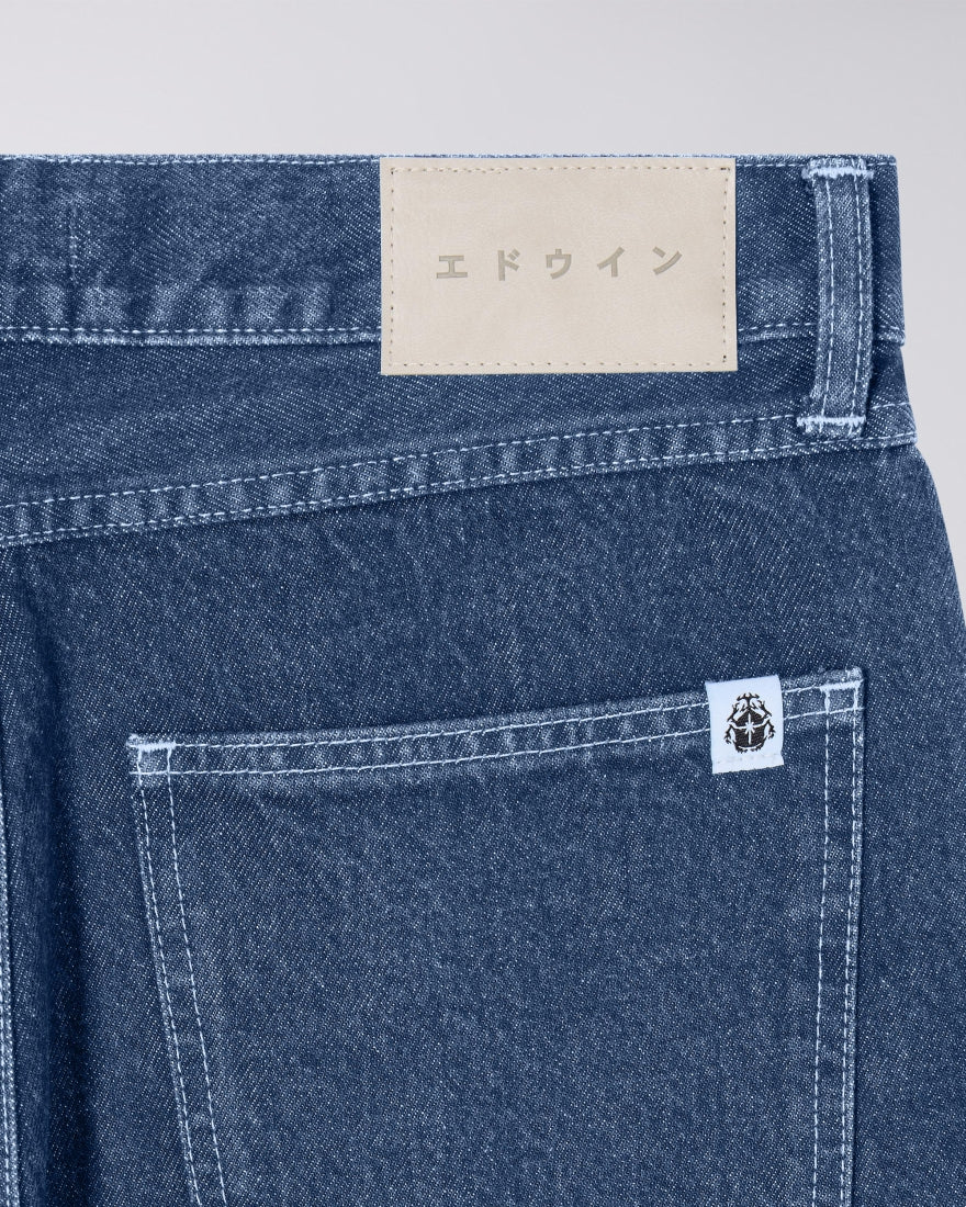 JEANS TAPERED FIT IN COTONE BLU MEDIO