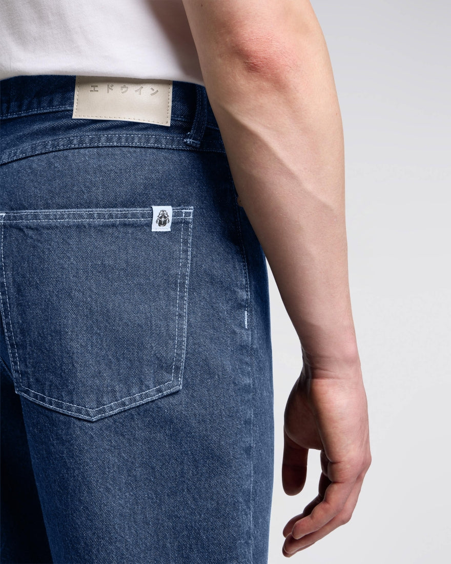 JEANS TAPERED FIT IN COTONE BLU MEDIO