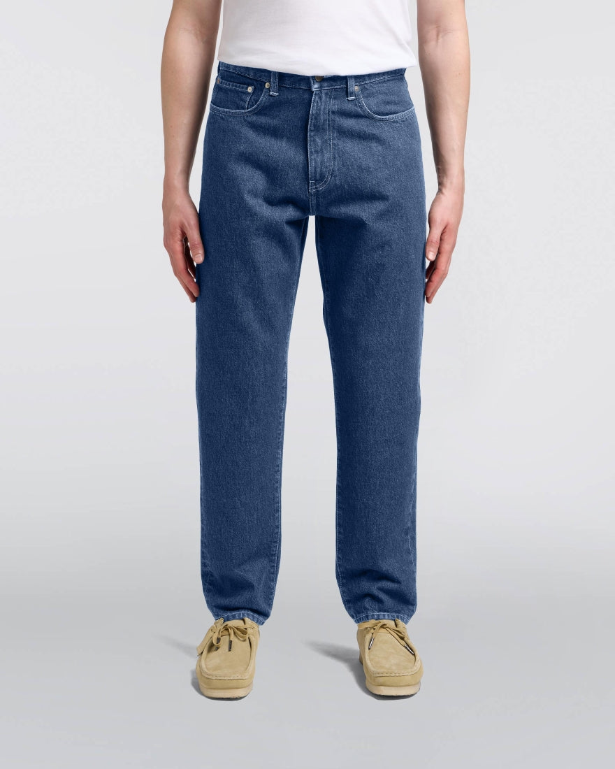 JEANS TAPERED FIT IN COTONE BLU MEDIO