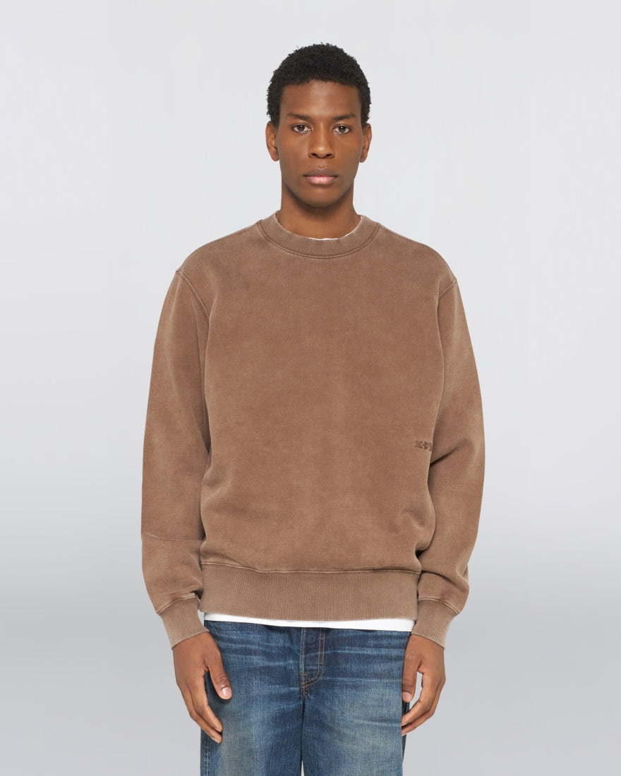 FELPA GIROCOLLO IN COTONE MARRONE