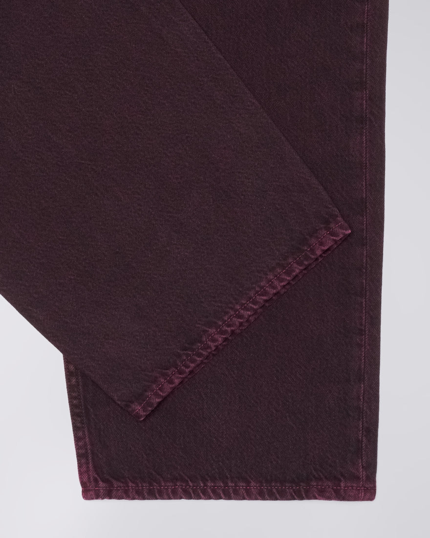 DENIM FIT MORIBIDO IN COTONE BORDEAUX OVERDYED