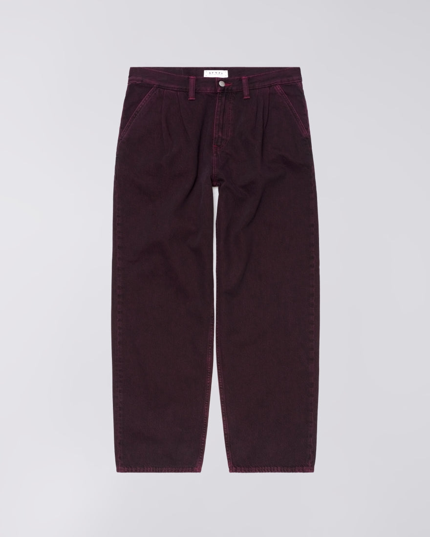 DENIM FIT MORIBIDO IN COTONE BORDEAUX OVERDYED