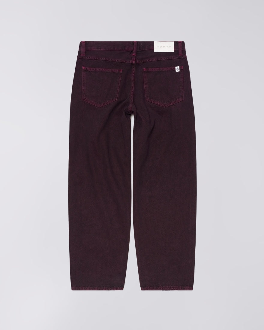 DENIM FIT MORIBIDO IN COTONE BORDEAUX OVERDYED