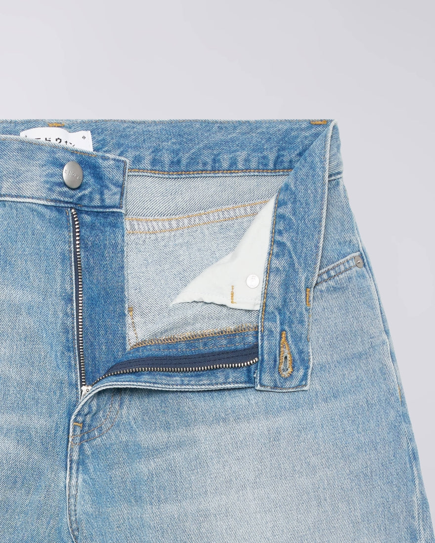 DENIM FIT AFFUSOLATO IN COTONE BLU MEDIO