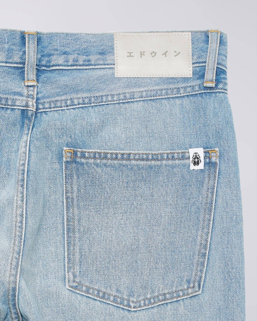 DENIM FIT AFFUSOLATO IN COTONE BLU MEDIO